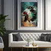 Feder-Kopfschmuck Häuptling Wandbild Leinwandbild Produktbild-Vorschau 3