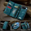 A teal leather wallet-style phone case with multiple card slots and a zippered compartment, shown with a Google Pixel 9 Pro XL phone case. Produktbild-Vorschau