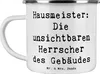 Mr. & Mrs. Panda Emaille Tasse Spruch Hausmeister Macht - Produktbild-Vorschau 1