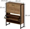 A shoe cabinet with dimensions shown. Podgląd zdjęcia produktu