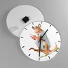 Wanduhr - Rund - Glasuhr - Känguru Mama Kind - 40x40cm - Produktbild-Vorschau 2