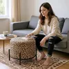 HAKU Sitzhocker Motiv, schwarz - MDF, Metall, Textilgewebe, Produktbild-Vorschau 2