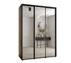 Kleiderschrank YVONA 2 - 180/60 cm, schwarz / schwarz Produktbild-Vorschau 2