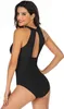 Einteiliger Damen Badeanzug Halter Mesh Abnehmen Badeanzug Produktbild-Vorschau 3