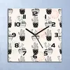 Wanduhr Echt-Glas-Küchenuhr Topfkakteen Quarz Lautlos 30x30 Produktbild-Vorschau 1