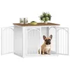 Hundekäfig Möbel, 80 x 60 x 63 cm, Braun und Weiß | Produktbild-Vorschau 1