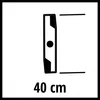 An illustration of a lawnmower blade with a measurement indicator. Anteprima dell’immagine prodotto
