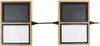 Two connected tabletop grills with bamboo frames. Produktbild-Vorschau