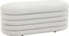 A white boucle ottoman with horizontal ribbed detailing. Produktbild-Vorschau