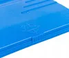 A close-up view of a blue plastic surface with embossed lines and a circular symbol. Produktbild-Vorschau