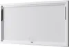 A white service window with a handle, mounted in a white frame. Produktbild-Vorschau