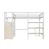 Hoogslaper 140 x 200 cm met bureau, inbouwkast en planken, Productafbeelding-voorbeeld 9