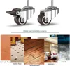 Collage showing casters on different types of flooring and in a bedroom setting. Náhled obrázku produktu