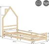 A diagram of a wooden children's bed with dimensions indicated. Náhled obrázku produktu