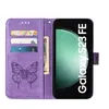 Lederhülle für Samsung Galaxy S23 FE Schmetterling Prägung Produktbild-Vorschau 4