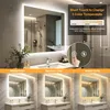 WISFOR LED Badspiegel 90x90 cm, Badezimmerspiegel mit Produktbild-Vorschau 6