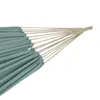 A close-up view of the end of a teal hammock, showing the fabric and the beige ropes that attach it to a suspension system. Produktbild-Vorschau