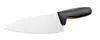 A white chef's knife with a black and orange handle is shown against a white background. Podgląd zdjęcia produktu