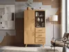 FineBuy Hochschrank MDF 188cm Eiche Groß Türen und Produktbild-Vorschau 4