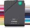 Jersey Spannbettlaken Topper Bettlaken 200x200 cm Anthrazit Produktbild-Vorschau 1