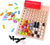 A wooden board game with colorful pegs and a red storage box. Produktbild-Vorschau