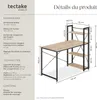 Bureau informatique HERSHEY 122x61x120cm - Bois clair Voir les images du produit 6