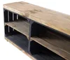 Sitzbank schwarz mit Sitzfläche aus dicken Holzplanken Produktbild-Vorschau 2