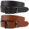 Two reversible belts, one black and one brown, are displayed side-by-side against a white background. Anteprima dell’immagine prodotto