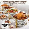 WARMOUNTS Chafing Dish Set 4-dielna sada zlatá 8QT nerezová Náhľad obrázku produktu 2