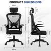 xDays Sedia da Ufficio Ergonomica Nera Mesh con Poggiatesta Anteprima dell’immagine prodotto 2