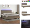 vidaXL Boxspringbett mit Matratze & LED Taupe 200x200 cm Produktbild-Vorschau 1
