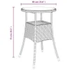 vidaXL Table de jardin Ø60x75 cm verre dur et poly rotin Voir les images du produit 5