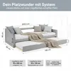 Homestyle4u Tagesbett 90x200 Ausziehbett Grau mit Matratze Produktbild-Vorschau 15