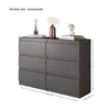 Cassettiera / credenza con 6 cassetti - grigio antracite Anteprima dell’immagine prodotto 3