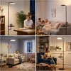 ZMH LED Stehlampe Wohnzimmer 30W Schwarz mit Tisch Produktbild-Vorschau 9