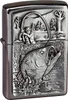 A close-up, detailed view of a Zippo lighter with an embossed fishing scene. Anteprima dell’immagine prodotto