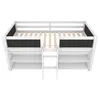 A white loft bed with shelves and a ladder, shown from a top-down perspective against a white background. Anteprima dell’immagine prodotto