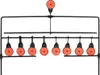 A black metal target stand with multiple orange circular targets. Náhled obrázku produktu