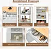 Collage of images showcasing the storage features of a kitchen cart. Podgląd zdjęcia produktu