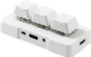 A white 3-key mechanical keyboard with visible switches and USB-C ports. Produktbild-Vorschau