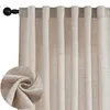 Rideaux aspect lin avec passants Voile Rideau fenêtre Beige Voir les images du produit 1