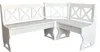 A white corner bench on a white background. Produktbild-Vorschau