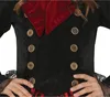 A close-up of a child wearing a black costume with red collar and gold buttons. Anteprima dell’immagine prodotto