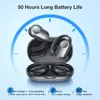 A marketing image showcasing wireless earbuds with their charging case, highlighting battery life and charging features. Produktbild-Vorschau