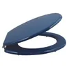 A dark blue toilet seat and lid are shown in an open position against a white background. Voir les images du produit