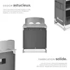 Cuisine de camping en aluminium 76 x 53,5 x 107 cm - gris Voir les images du produit 3