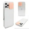 A collage of three images showing an iPhone 13 Mini case with a camera cover. Produktbild-Vorschau