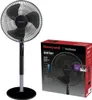 A standing fan and its product packaging. Produktbild-Vorschau