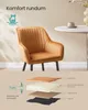 A layered diagram showing the construction of a chair cushion, with a chair in the background. Produktbild-Vorschau
