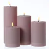 LED Stumpenkerze MIA - Kunststoff - realistische 3D Flamme - H: 10cm - outdoor - pastell lila Produktbild-Vorschau